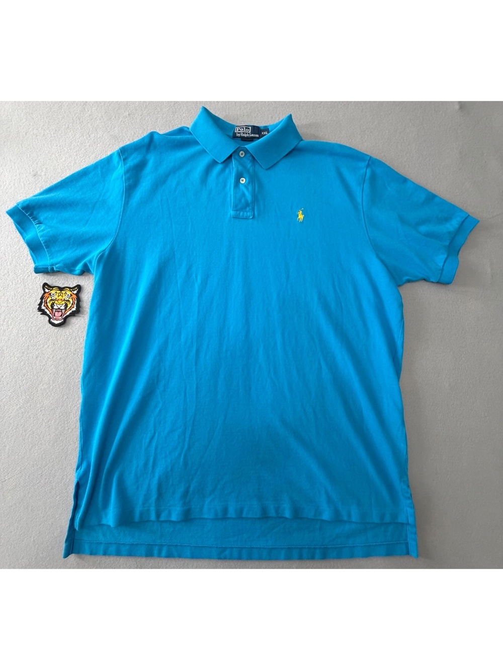 280/600 Polo Ralph Lauren Men’s XXL Turquoise Blue Polo Shirt Yellow Pony